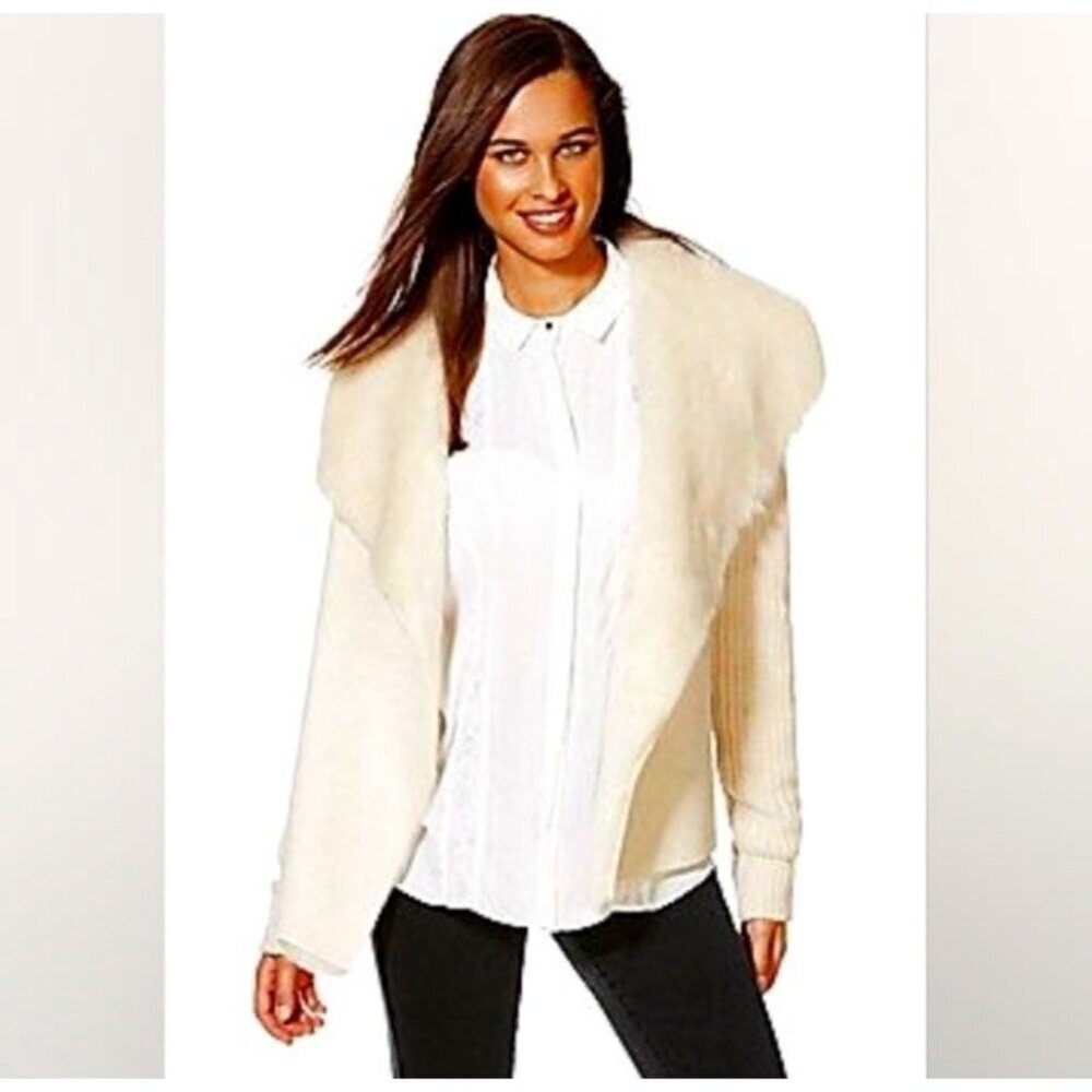 Cozy Cream Hooded Knit & Sherpa Cardigan - Picture 11 of 11